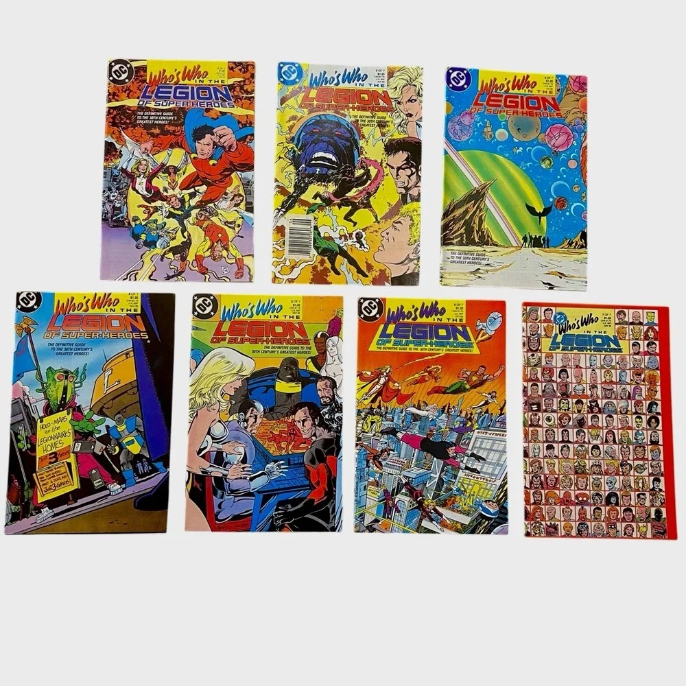 DC Who's Who Legion of Super Heroes Volume 1 - 7 Comic Books Complete Lot 1988